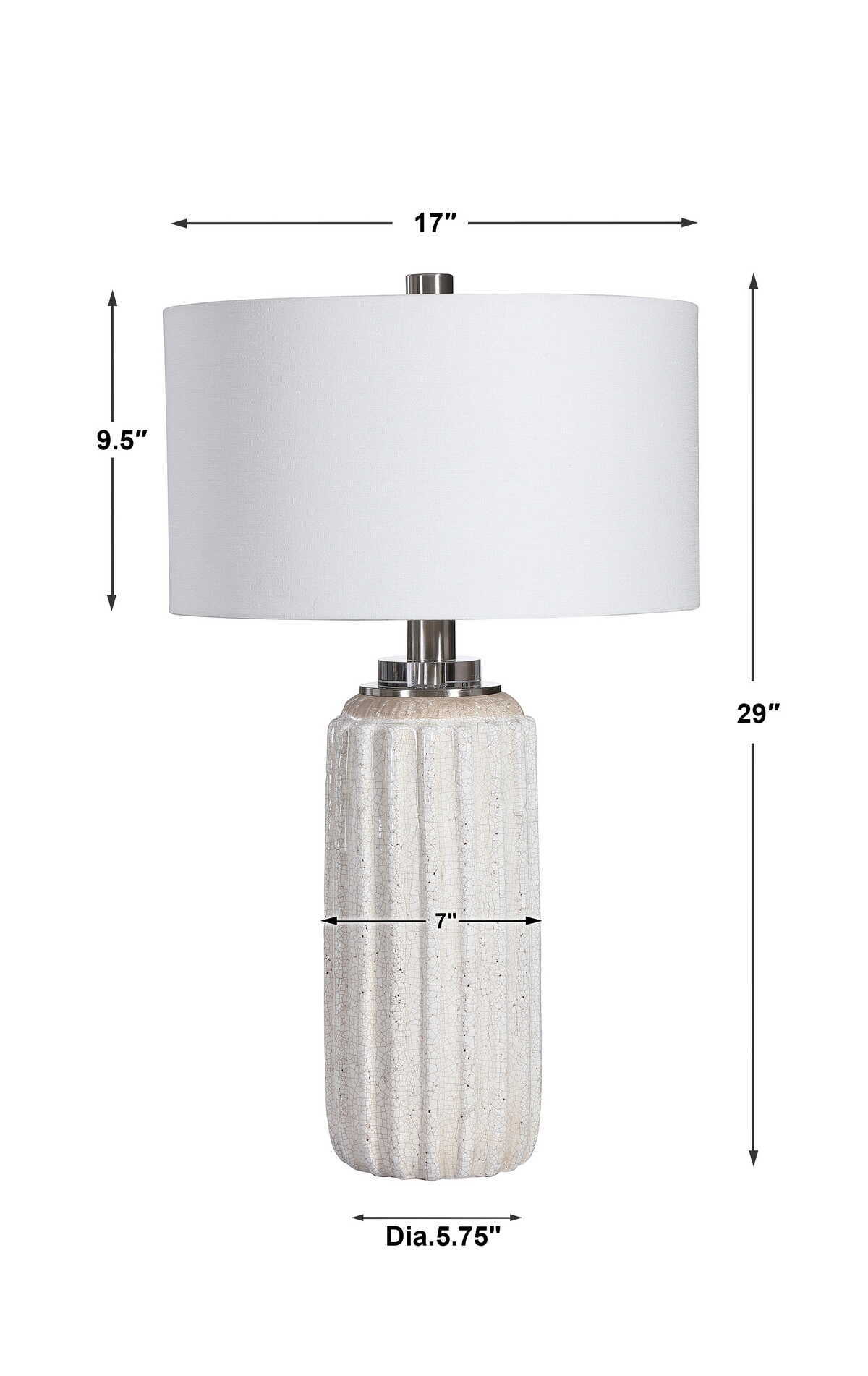 Azariah - Crackle Table Lamp - White