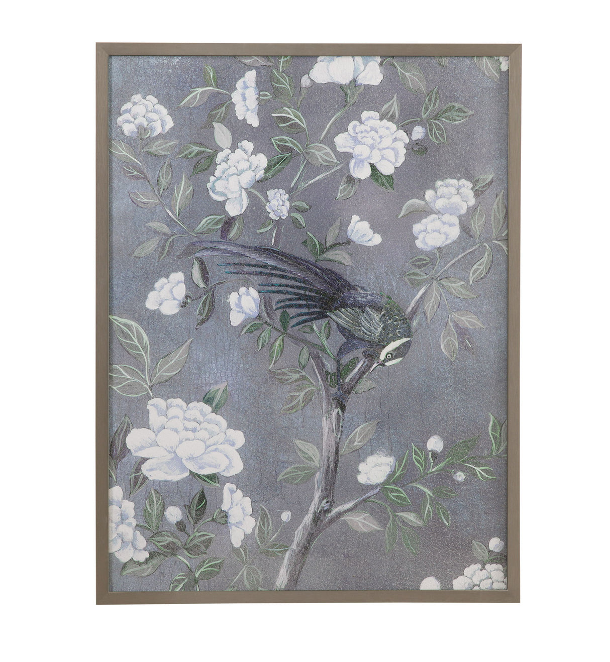 Birds & Blooms II Framed Print - Dark Gray