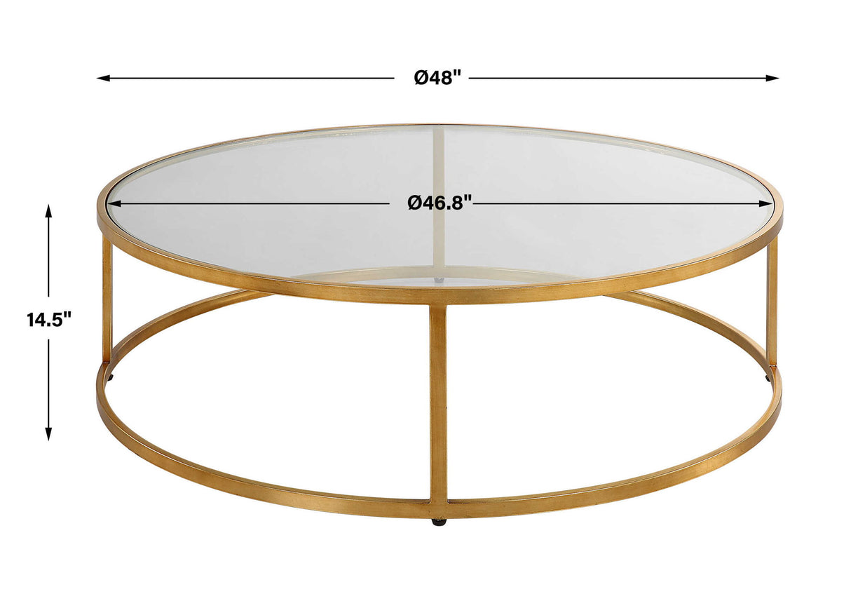 Radius - Modern Circular Coffee Table - Gold