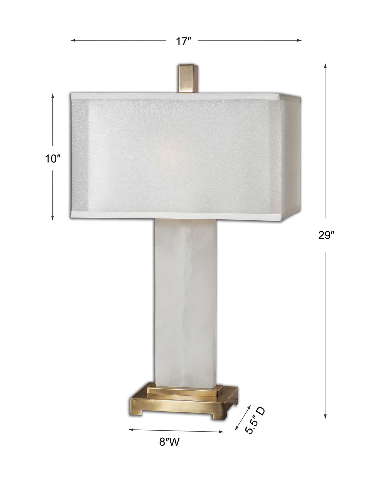 Athanas - Alabaster Lamp - White