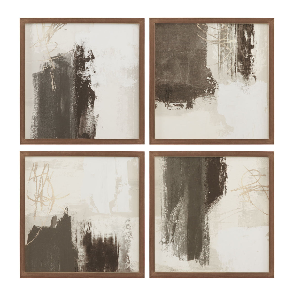 Neutral Contrast Swatch Framed Print - Beige / Dark Brown