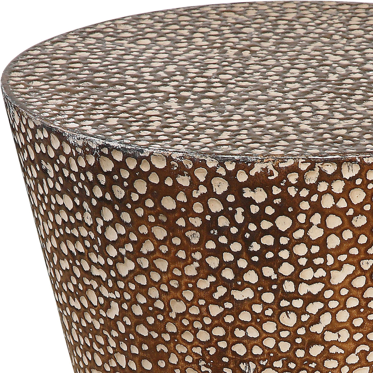 Cutler - Drum Shaped Accent Table - Brown, Dark