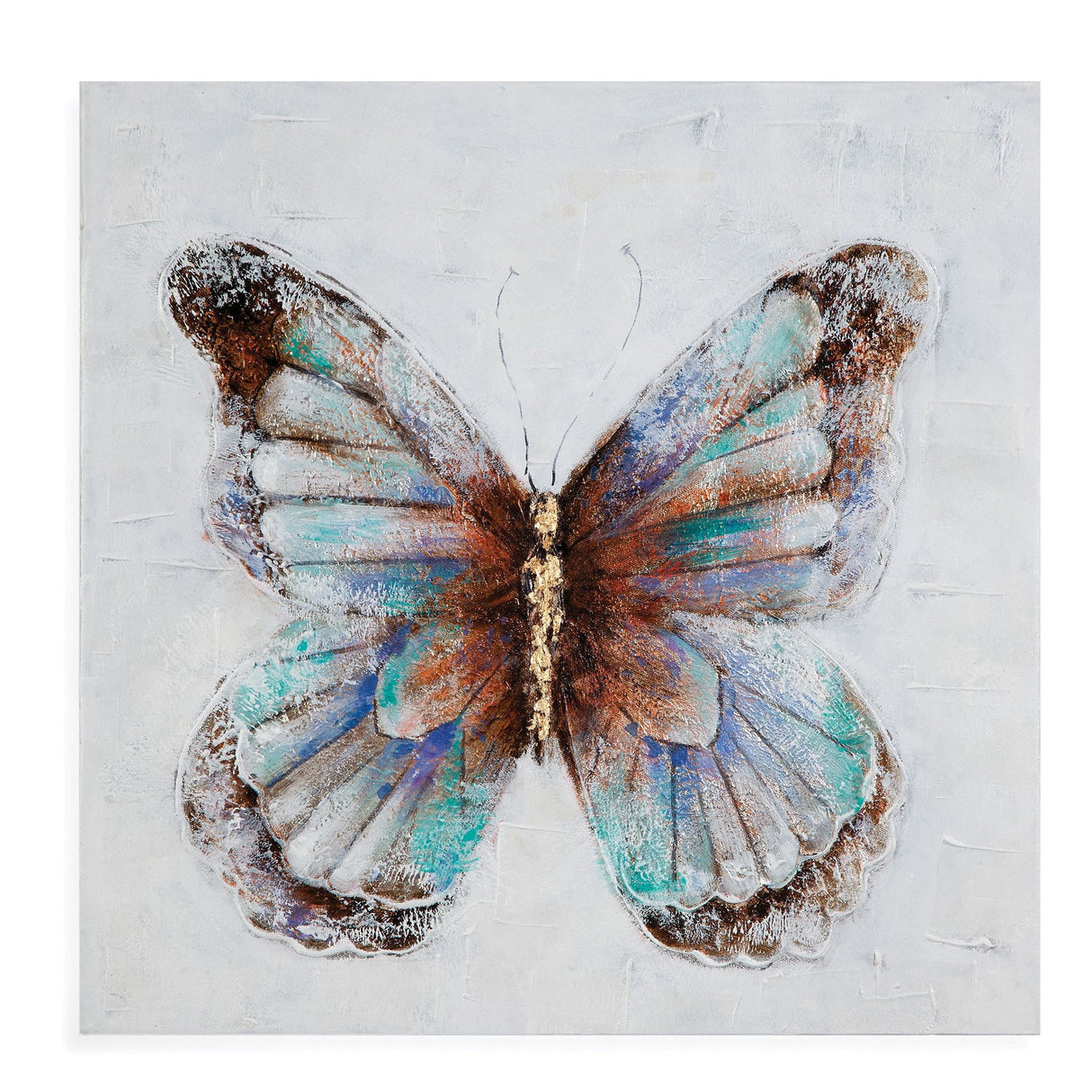 Metallic Butterflies Canvas Art (Set of 4) - Blue