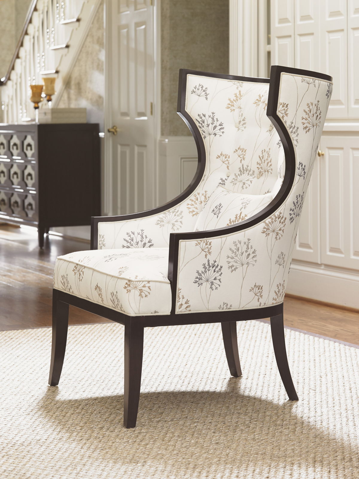 Kensington Place - Dover Chair - Dark Brown / Gray