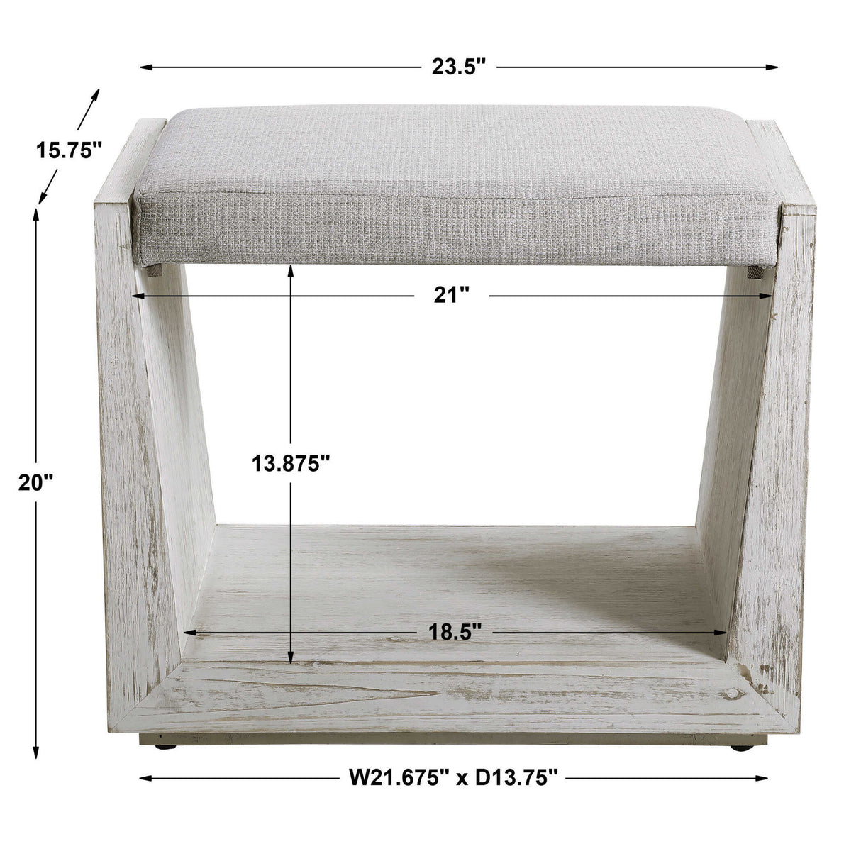 Cabana - Small Bench - White