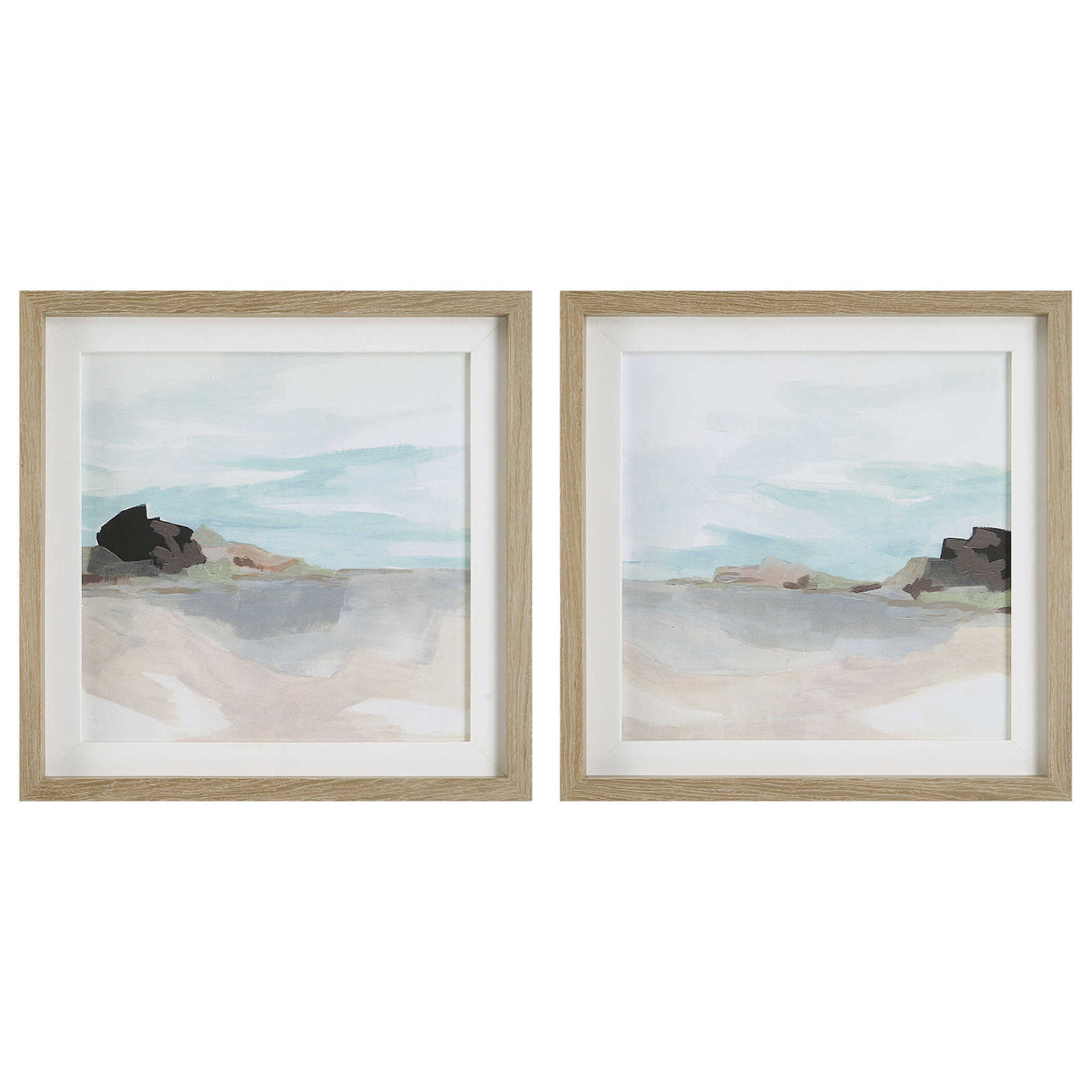 Glacial Coast - Framed Prints, Set Of 2 - Light Brown