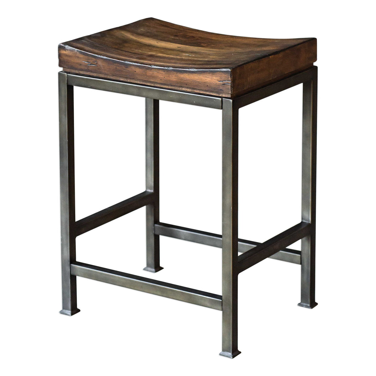 Beck - Wood Counter Stool - Brown, Dark & Black