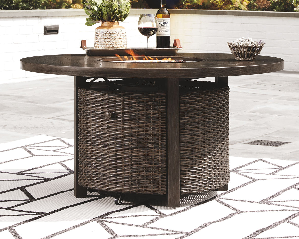 Chatham Railroad  - Medium Brown - Round Fire Pit Table