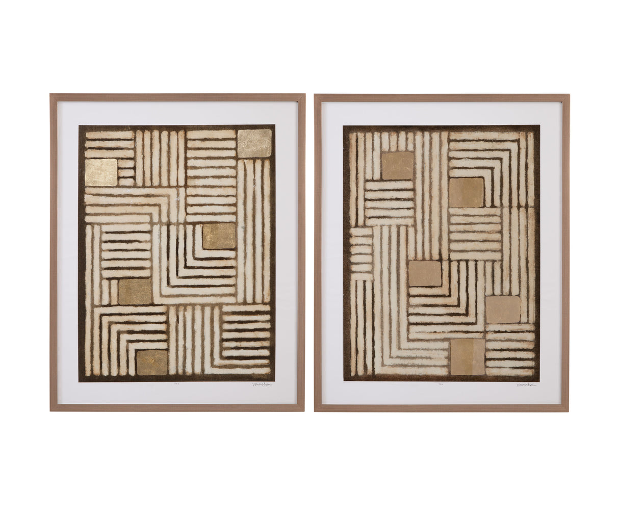 Purlin Framed Print (Set of 2) - Brown