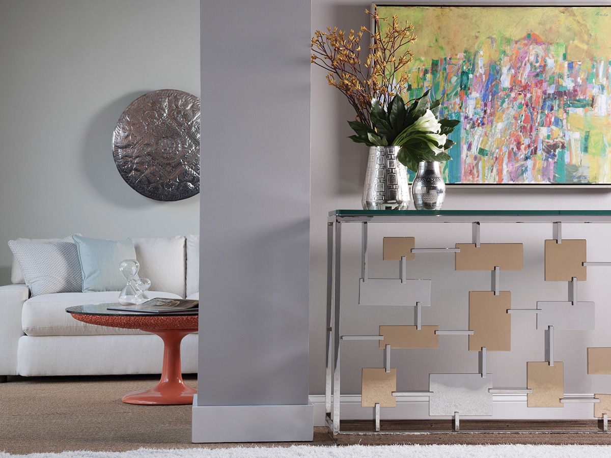 Signature Designs - Cityscape Console - Pearl Silver