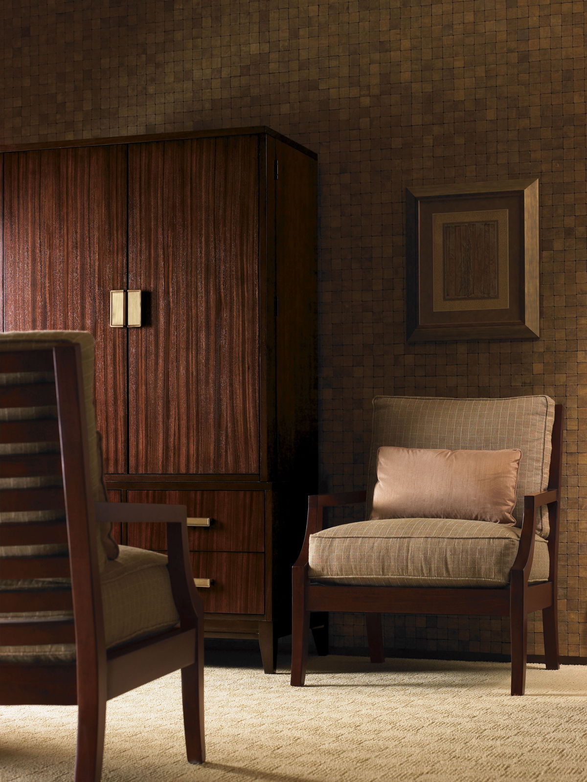 Lexington Upholstery - Joey Chair - Light Brown / Dark Brown