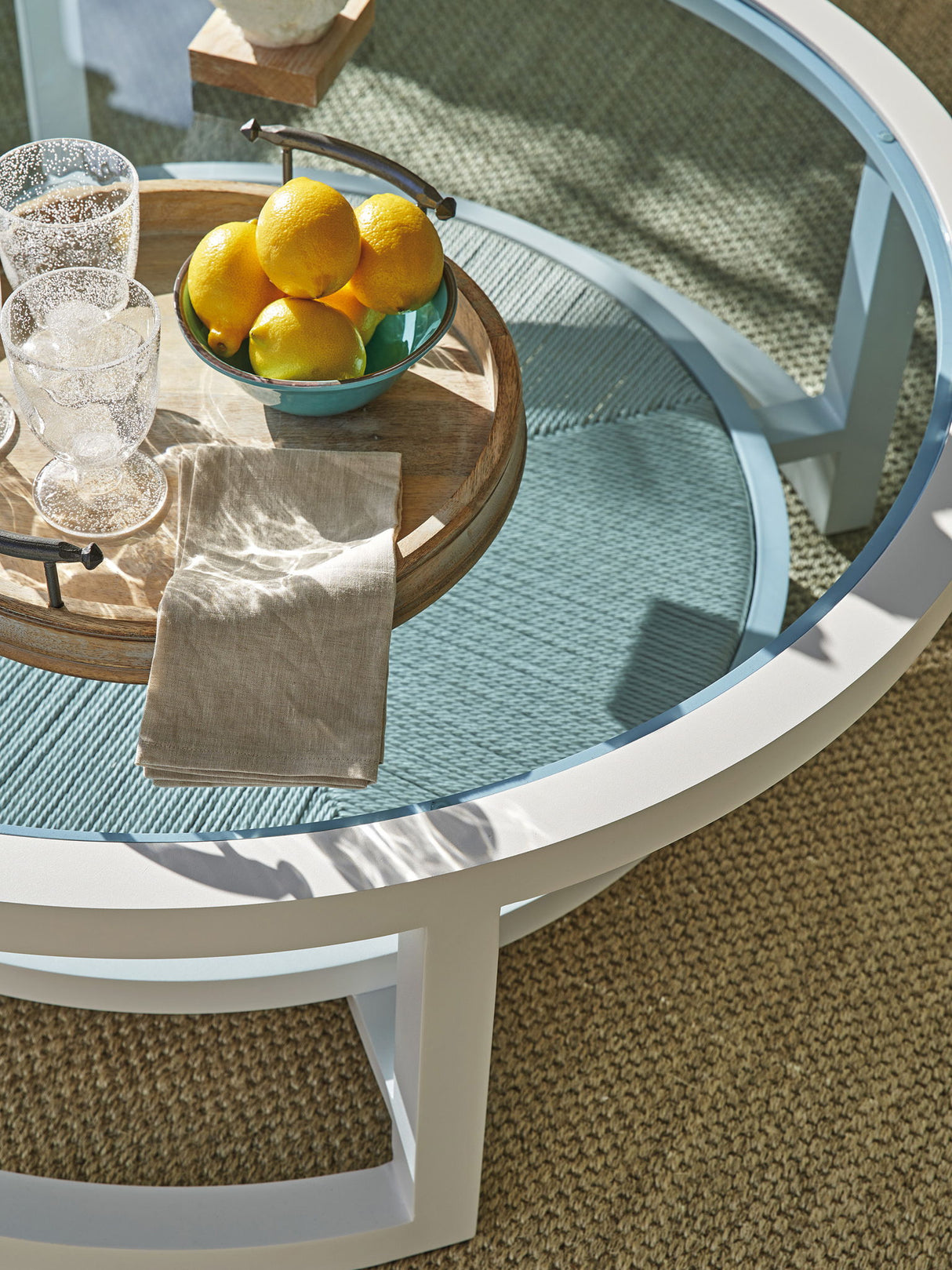 Ocean Breeze Promenade - Round Cocktail Table - White