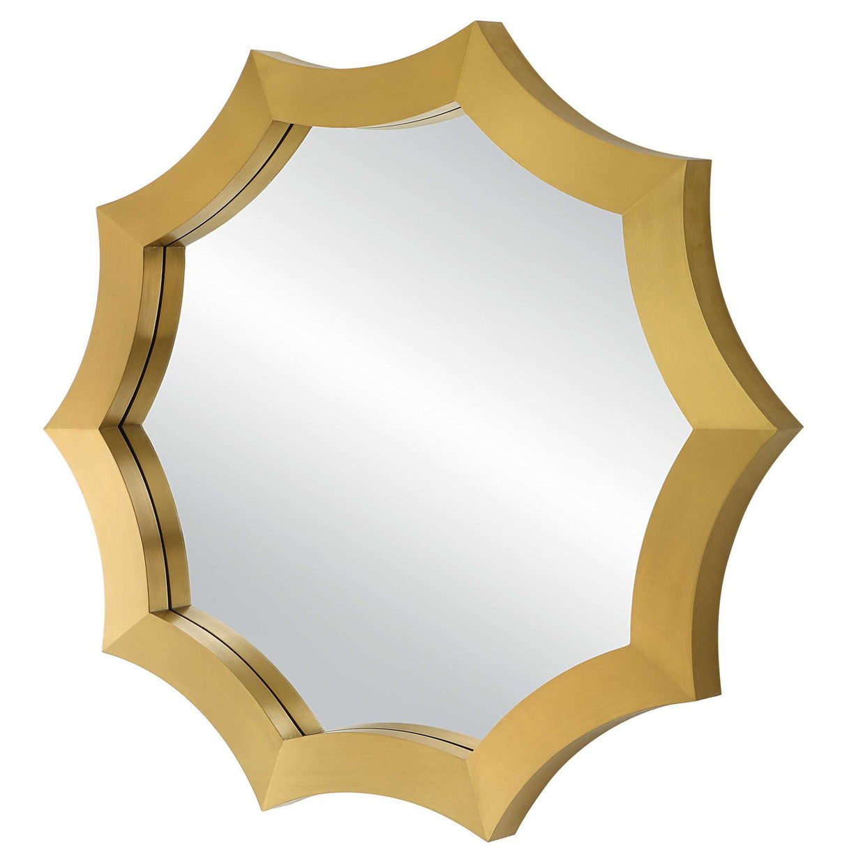 Flare - Brushed Brass Round Mirror
