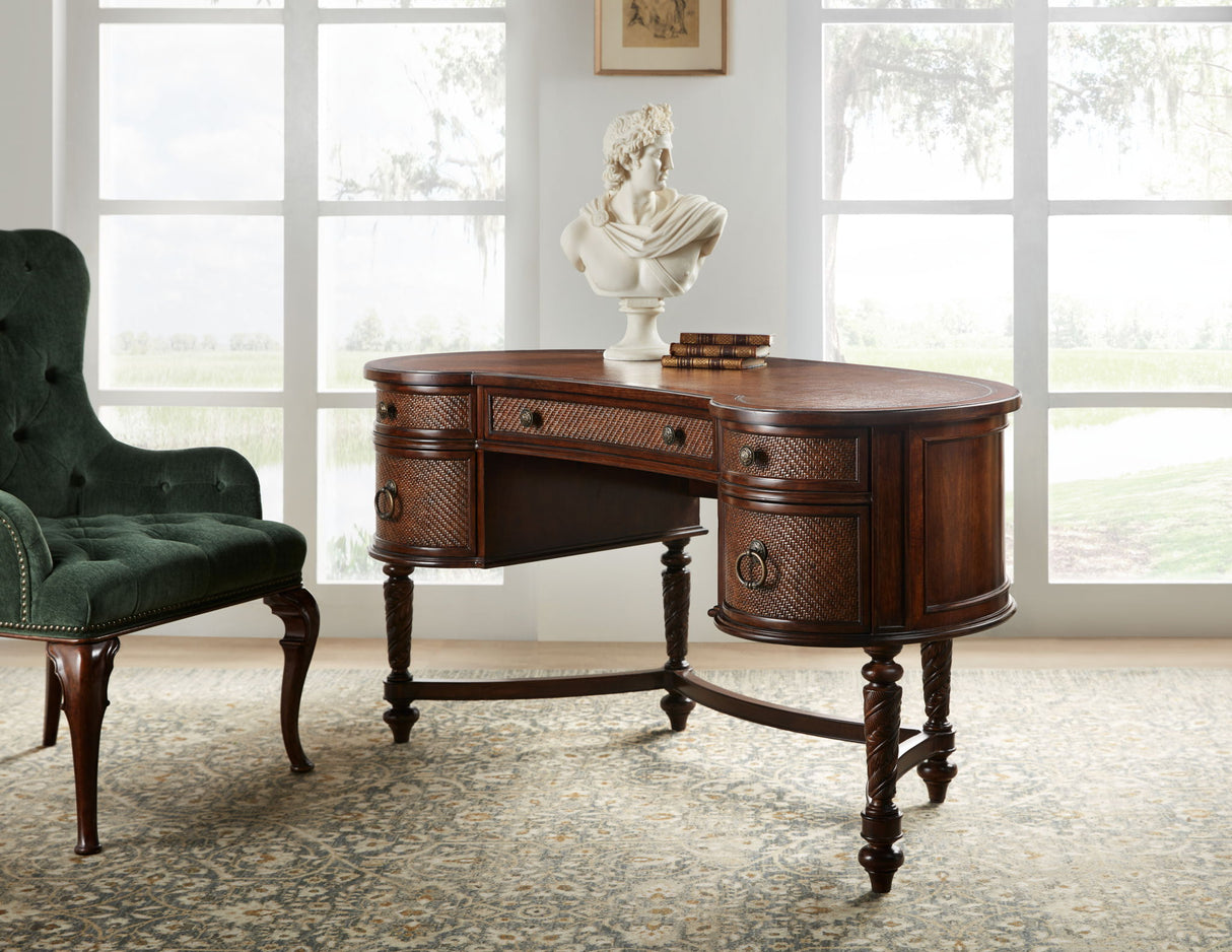 Charleston - Kidney Writing Desk - Dark Brown