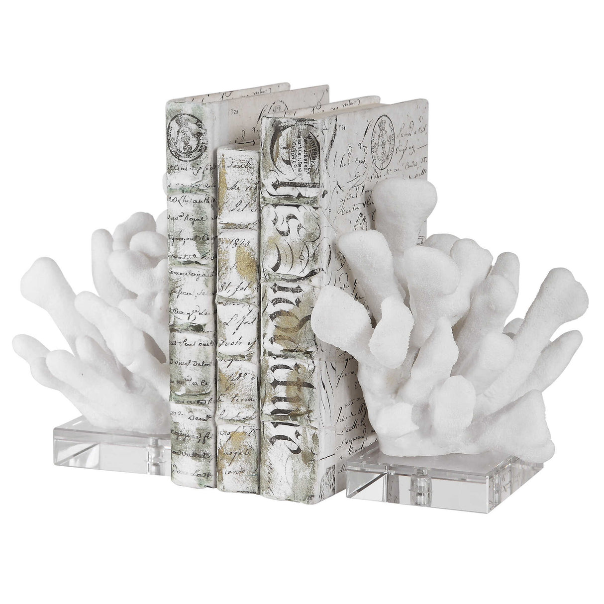 Charbel - Bookends, Set Of 2 - White