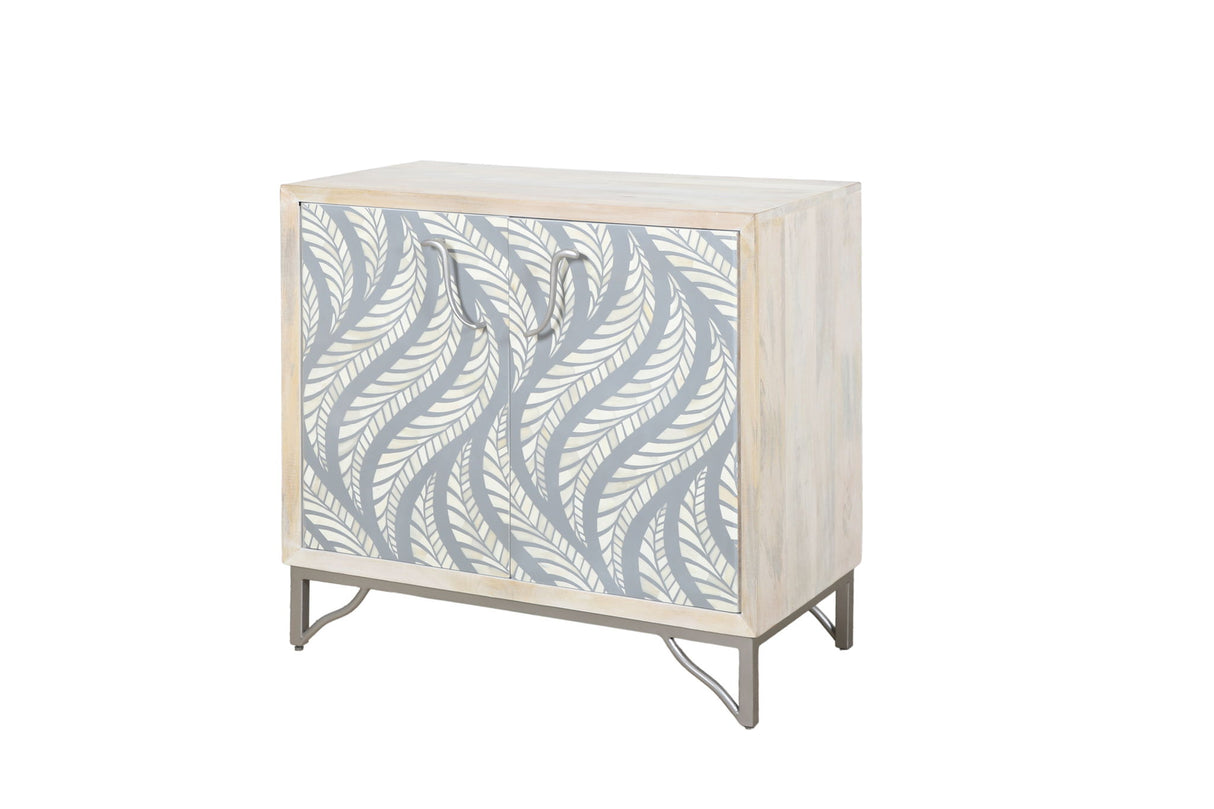 Leia - Bar Cabinet - White Mango / Ivory Bone / Gray