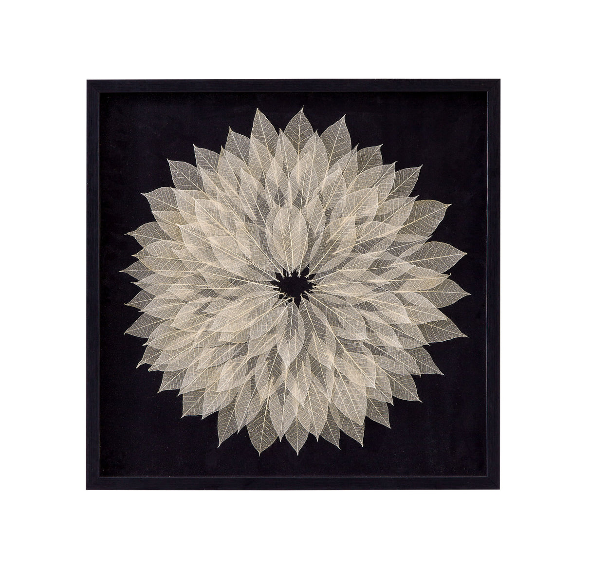 Translucent Leaf Wall Art - Black / Beige