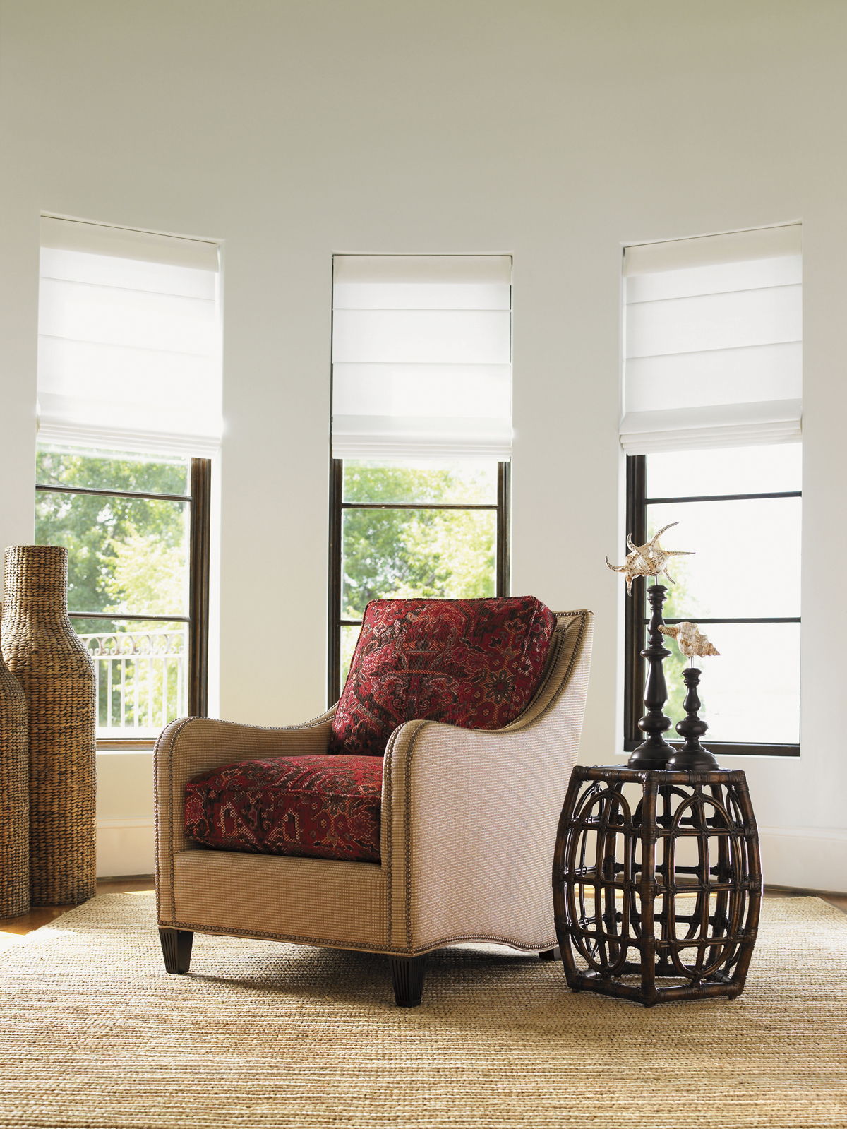 Royal Kahala - Koko Chair - Dark Red / Light Brown