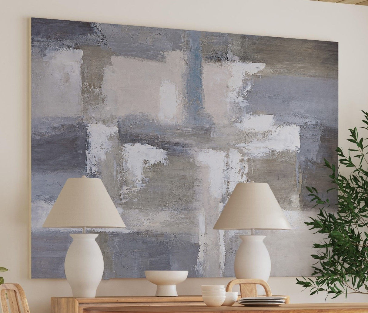 Bexar Canvas Art - Taupe