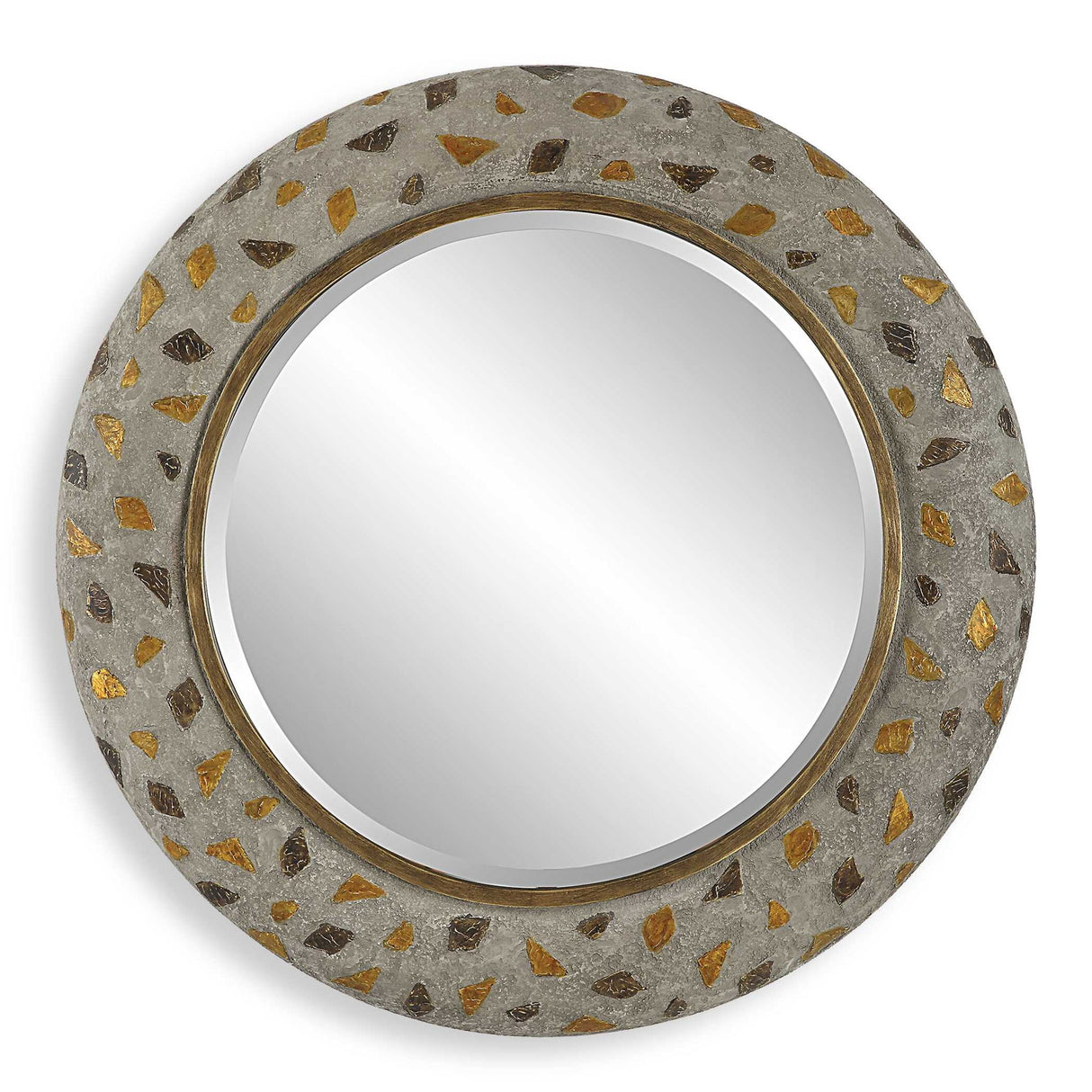 Copper Terrazzo - Round Mirror - Gold
