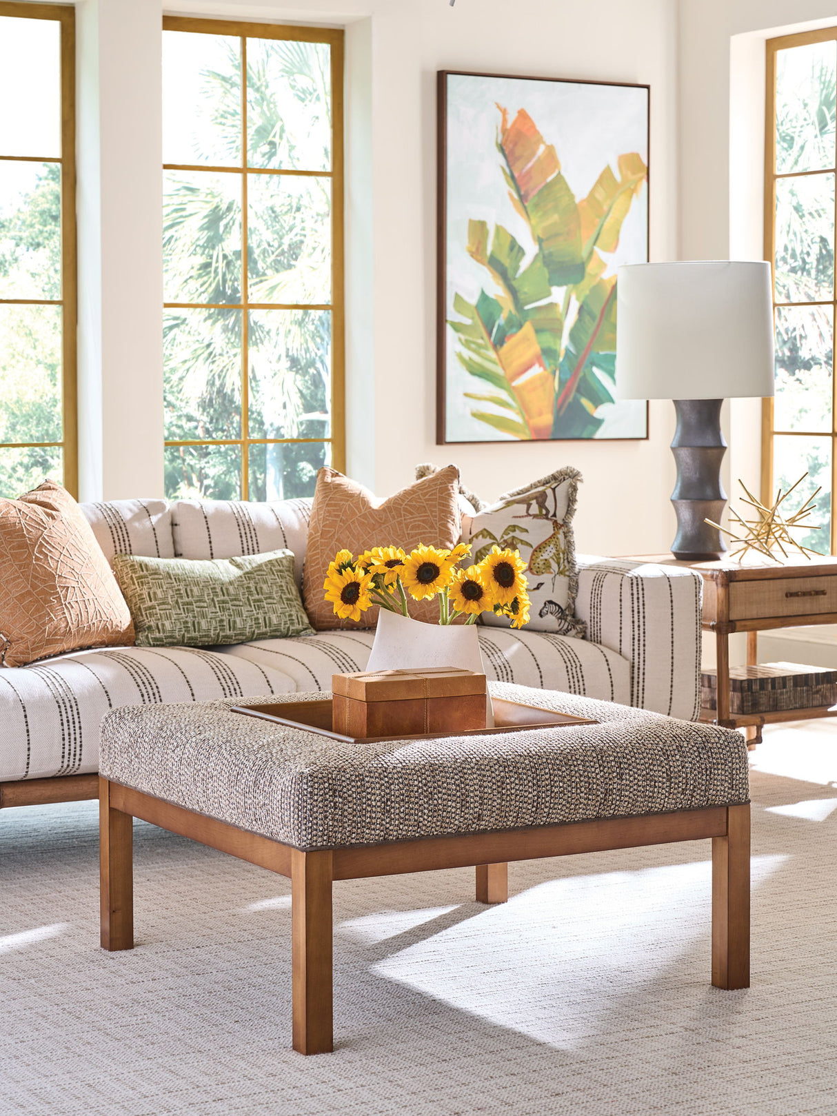 Lexington Upholstery - Crandon Park Ottoman - Light Brown