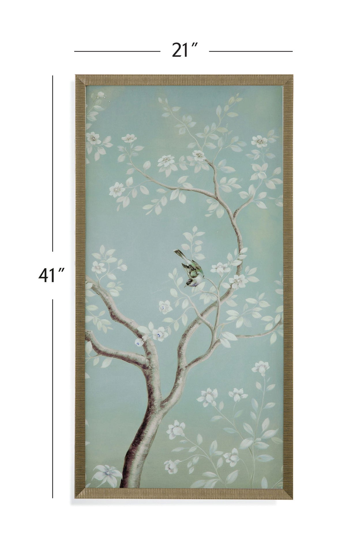 Birds And Flowers II Framed Print - Light Blue