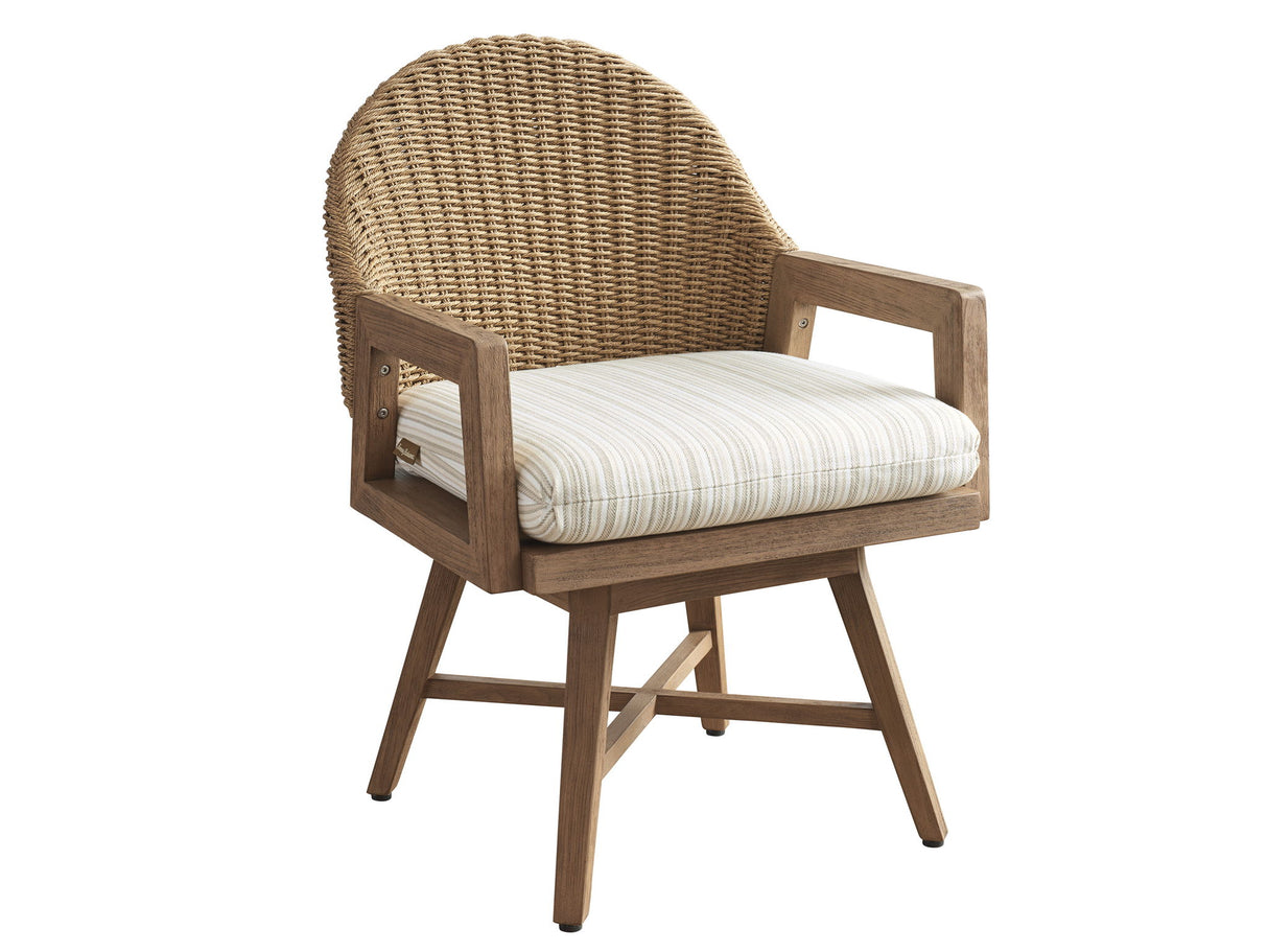 Isle Of Palms - Swivel Dining Chair - Dark Brown / White