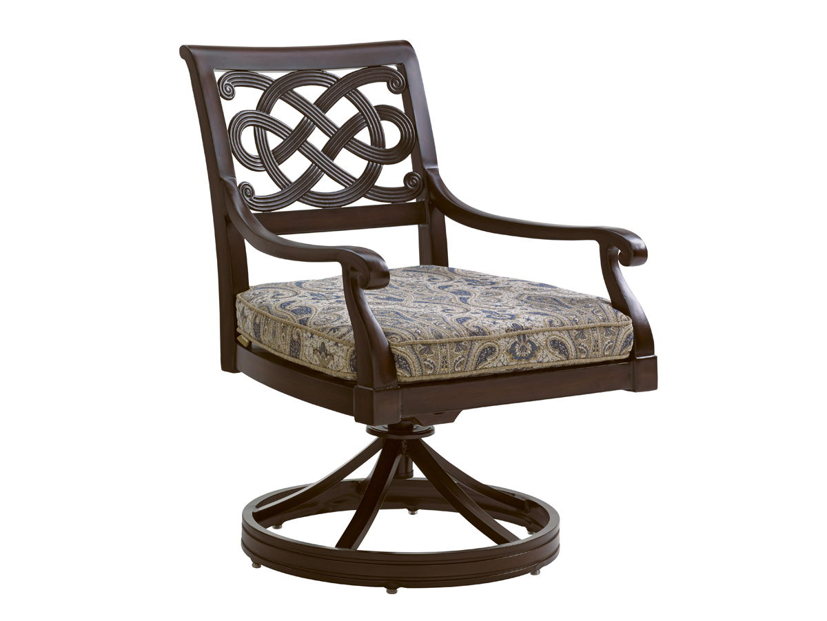 Royal Kahala Black Sands - Swivel Rocker Dining Chair - Dark Brown