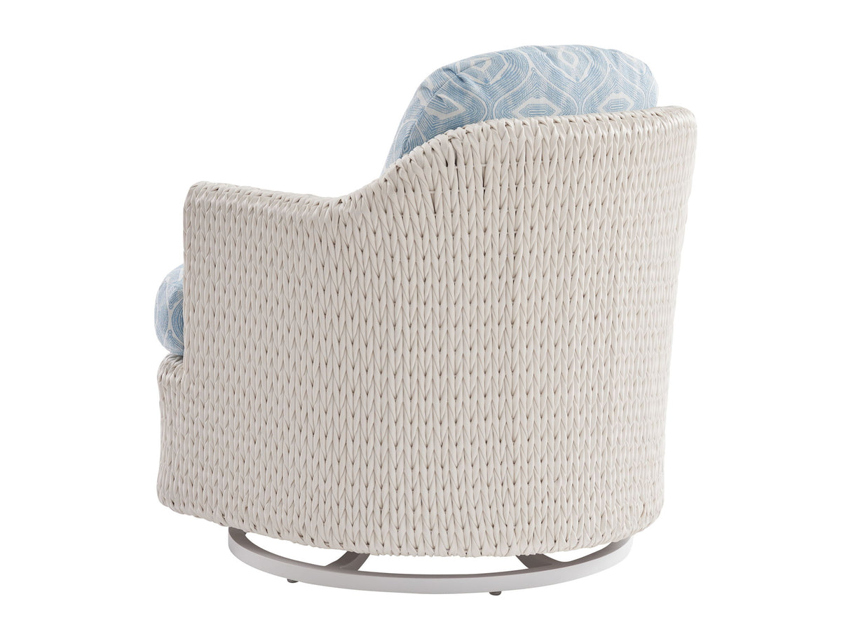 Ocean Breeze Promenade - Occasional Swivel Chair - White / Light Blue