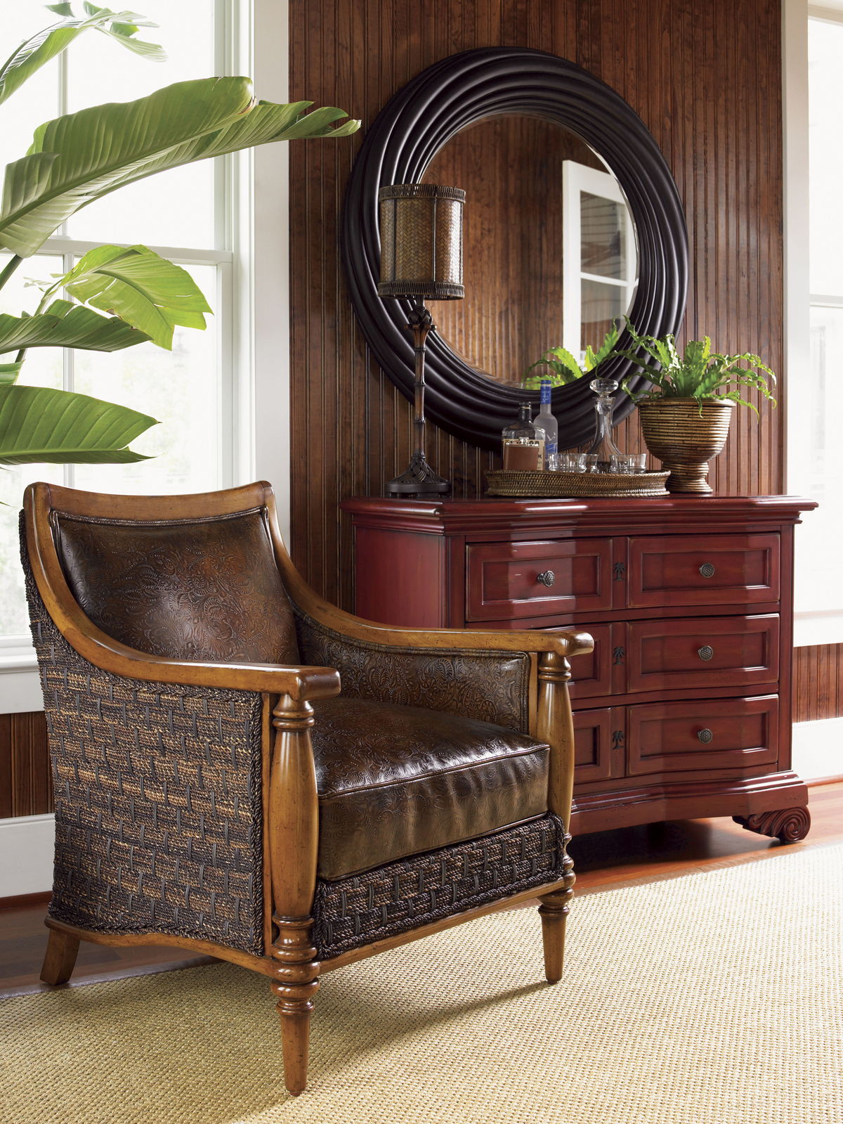 Island Estate - Agave Leather Chair - Dark Brown