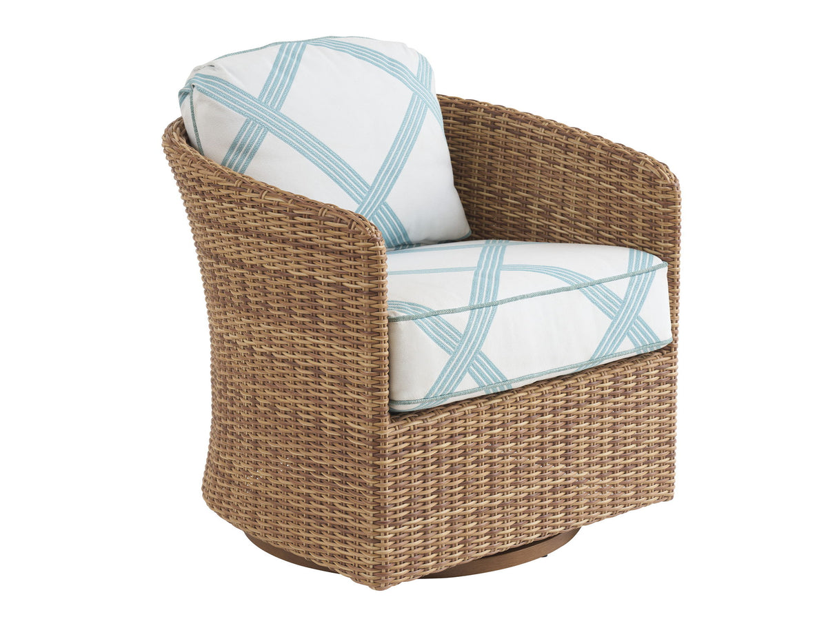 Palm Desert Poolside - Swivel Occassional Chair - Dark Brown / Green