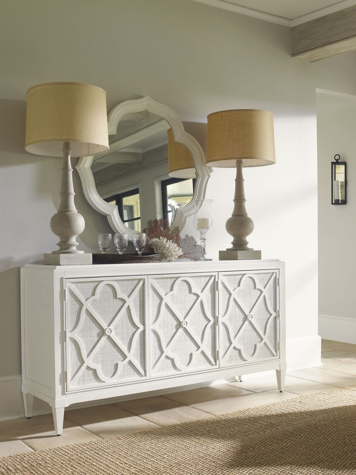 Ivory Key - Paget Mirror - White