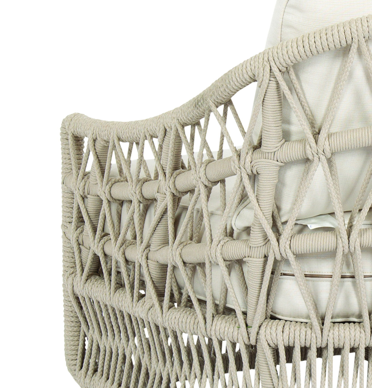 Dana - Rope Club Chair, With Self Welt - Linen Canvas