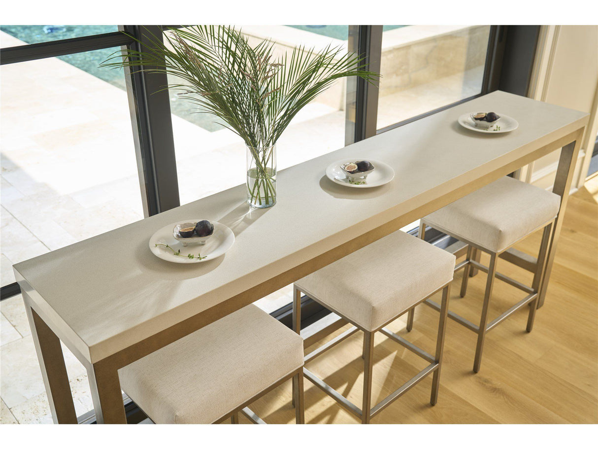 Oasis - Console With 3 Stools - Gray / Beige