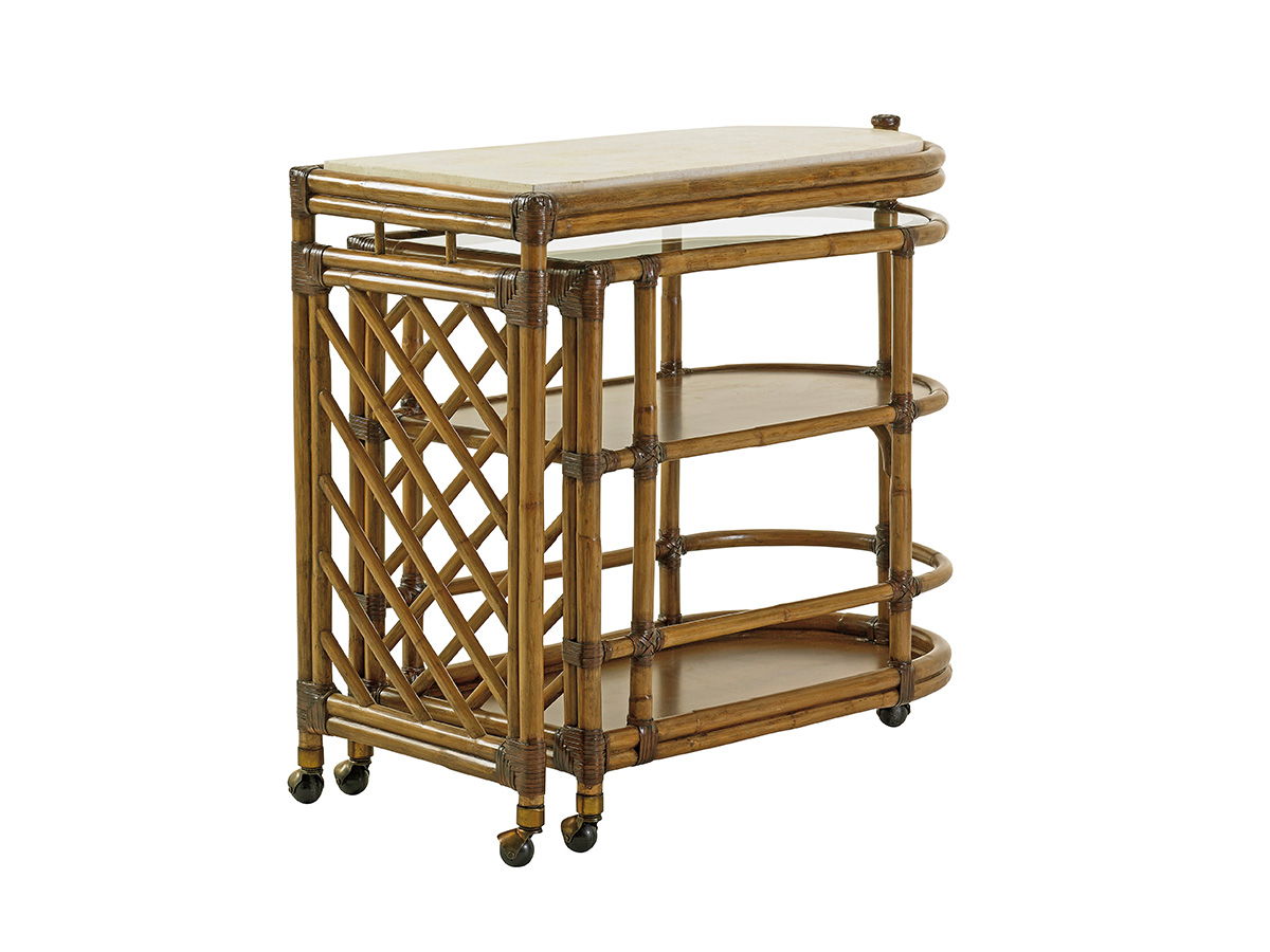 Twin Palms - Cable Beach Bar Cart - Light Brown