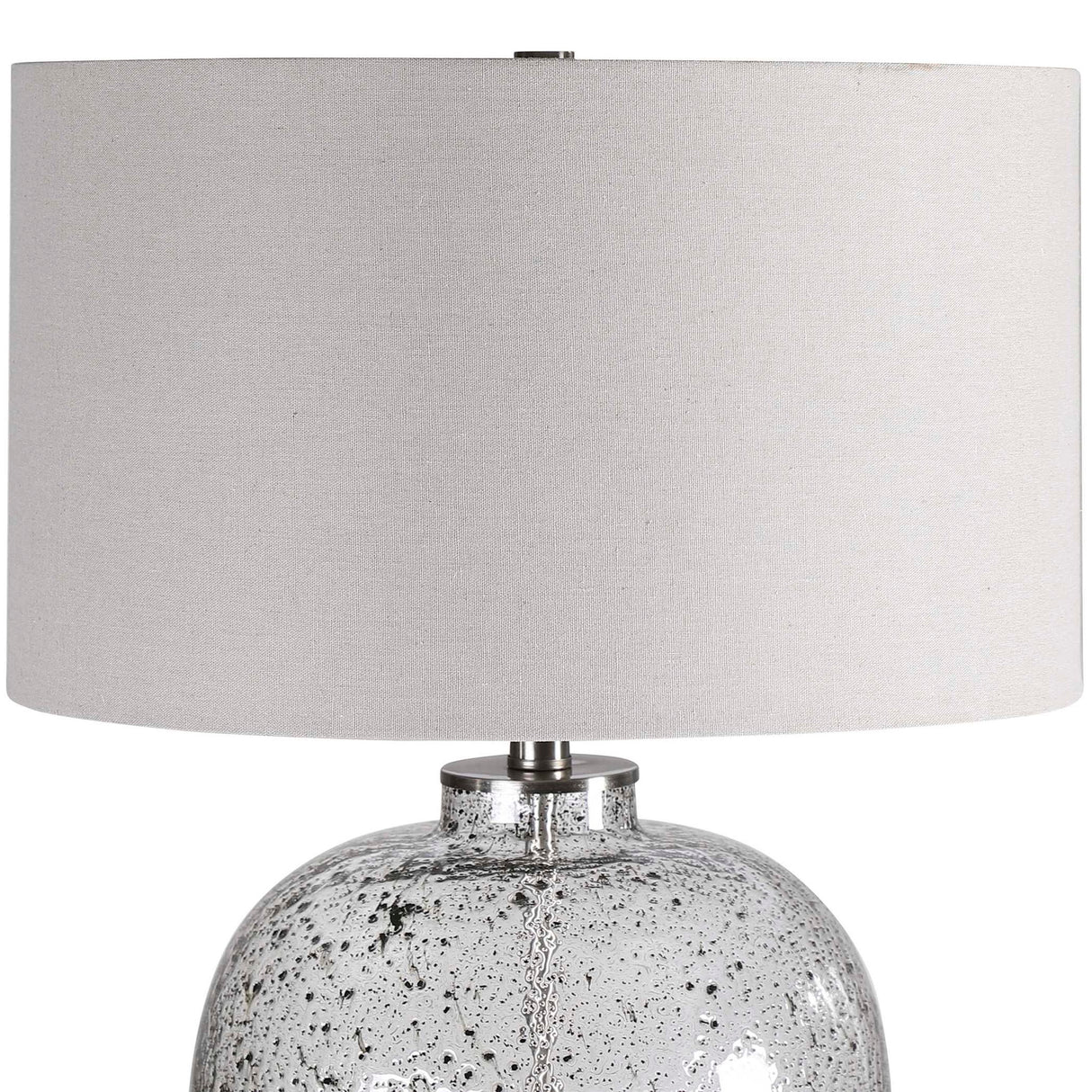Storm - Glass Table Lamp - Pearl Silver