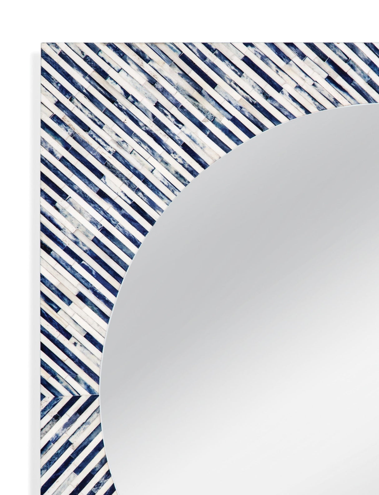 Sunburst - Bone Wall Mirror - Light Blue