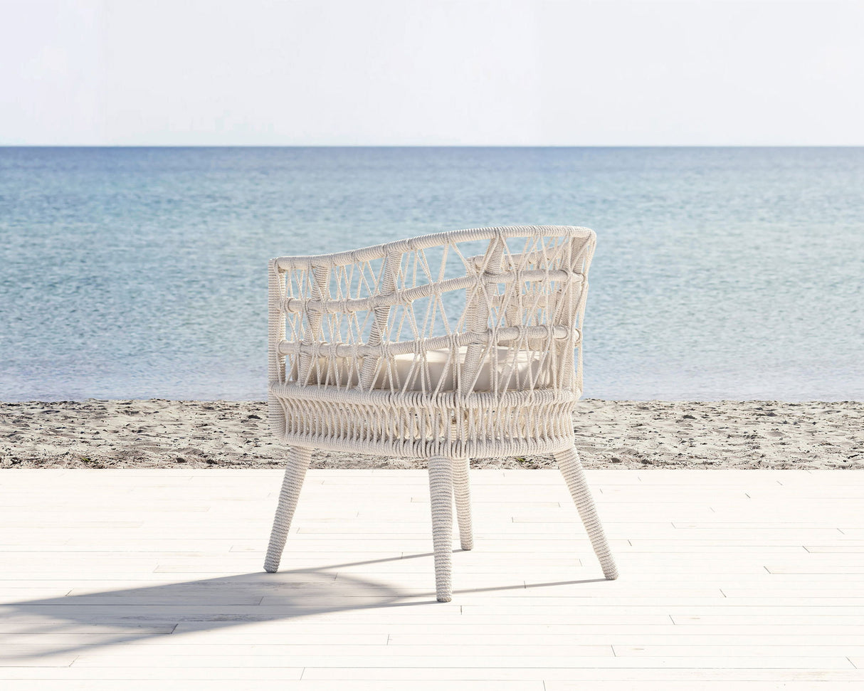 Dana - Rope Dining Chair, With Self Welt - Linen Canvas