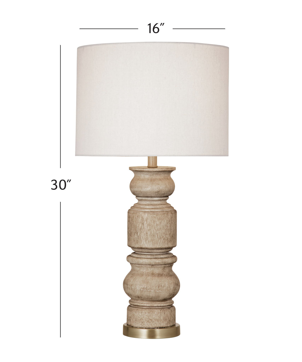 Helford - Table Lamp - Light Brown / White
