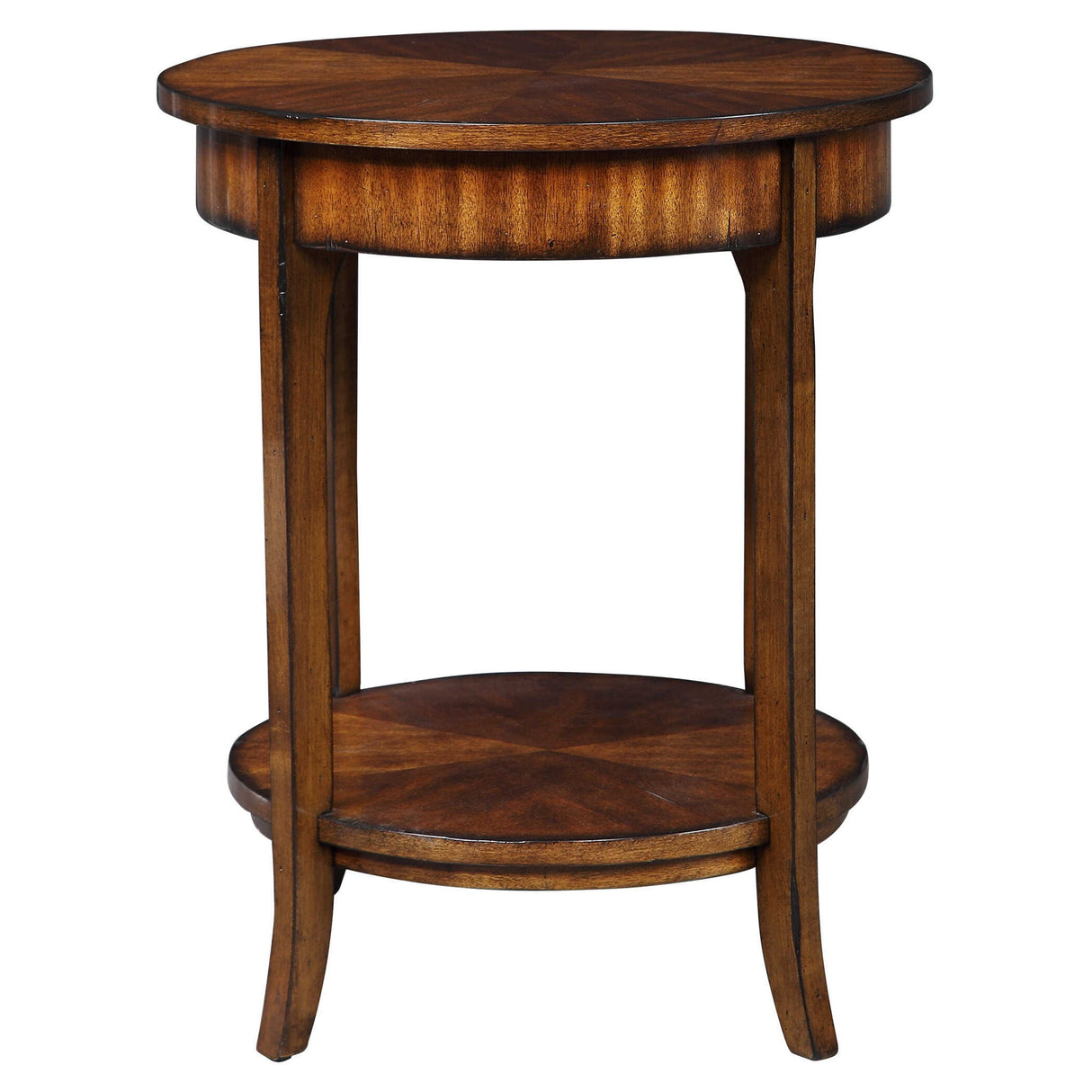 Carmel - Round Lamp Table - Brown, Dark