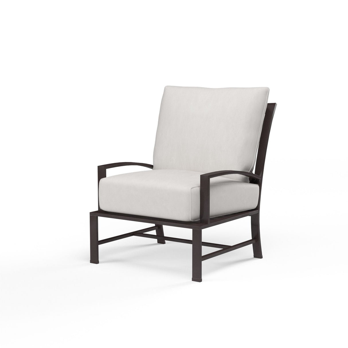 La Jolla - Club Chair, With Self Welt - Canvas Flax / Dark Brown
