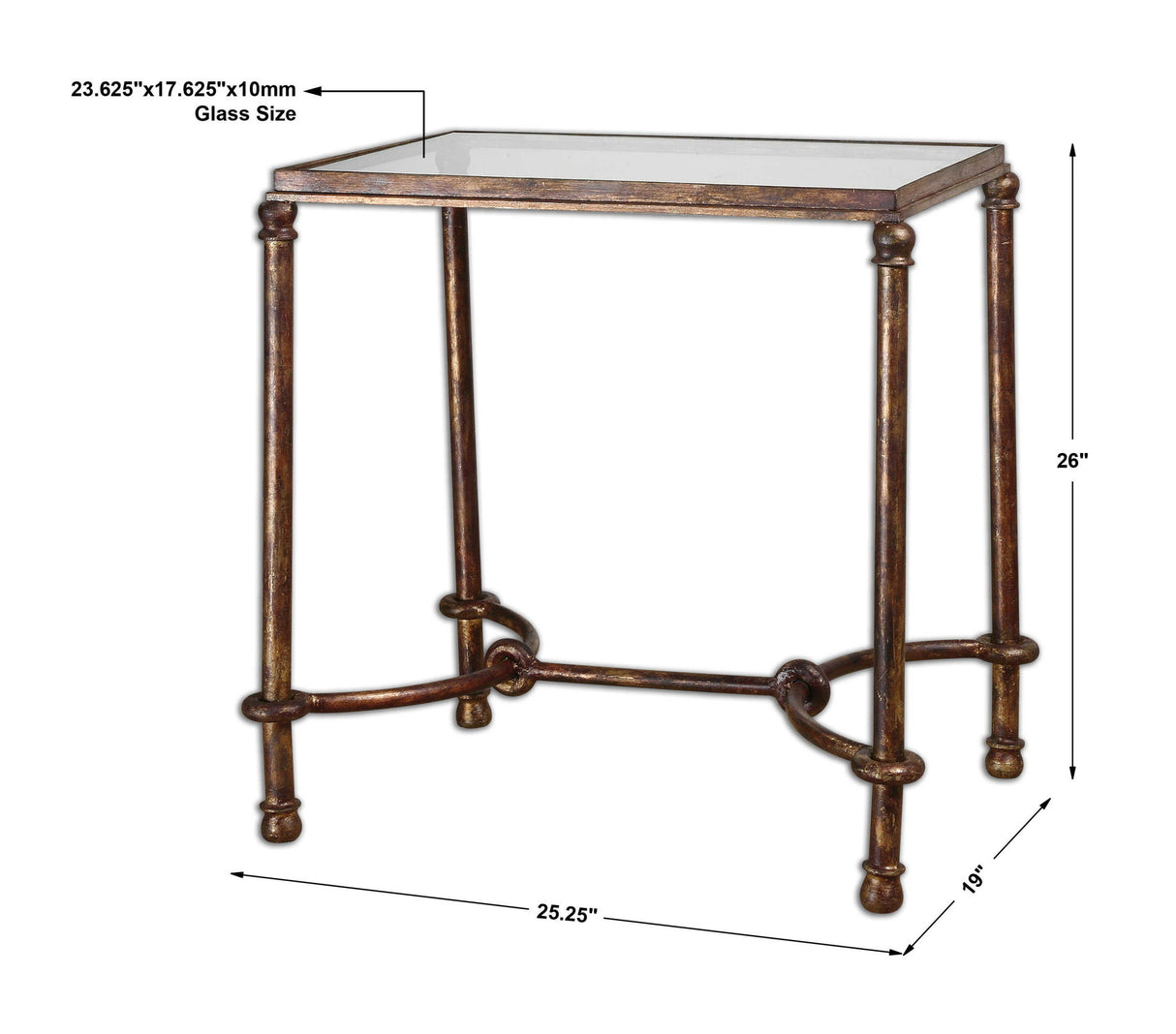 Warring - Iron End Table - Brown, Dark