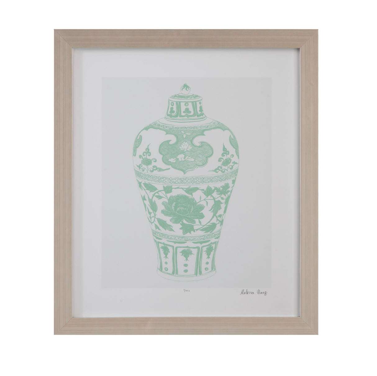 Mint Vases I Framed Print - Green / Beige