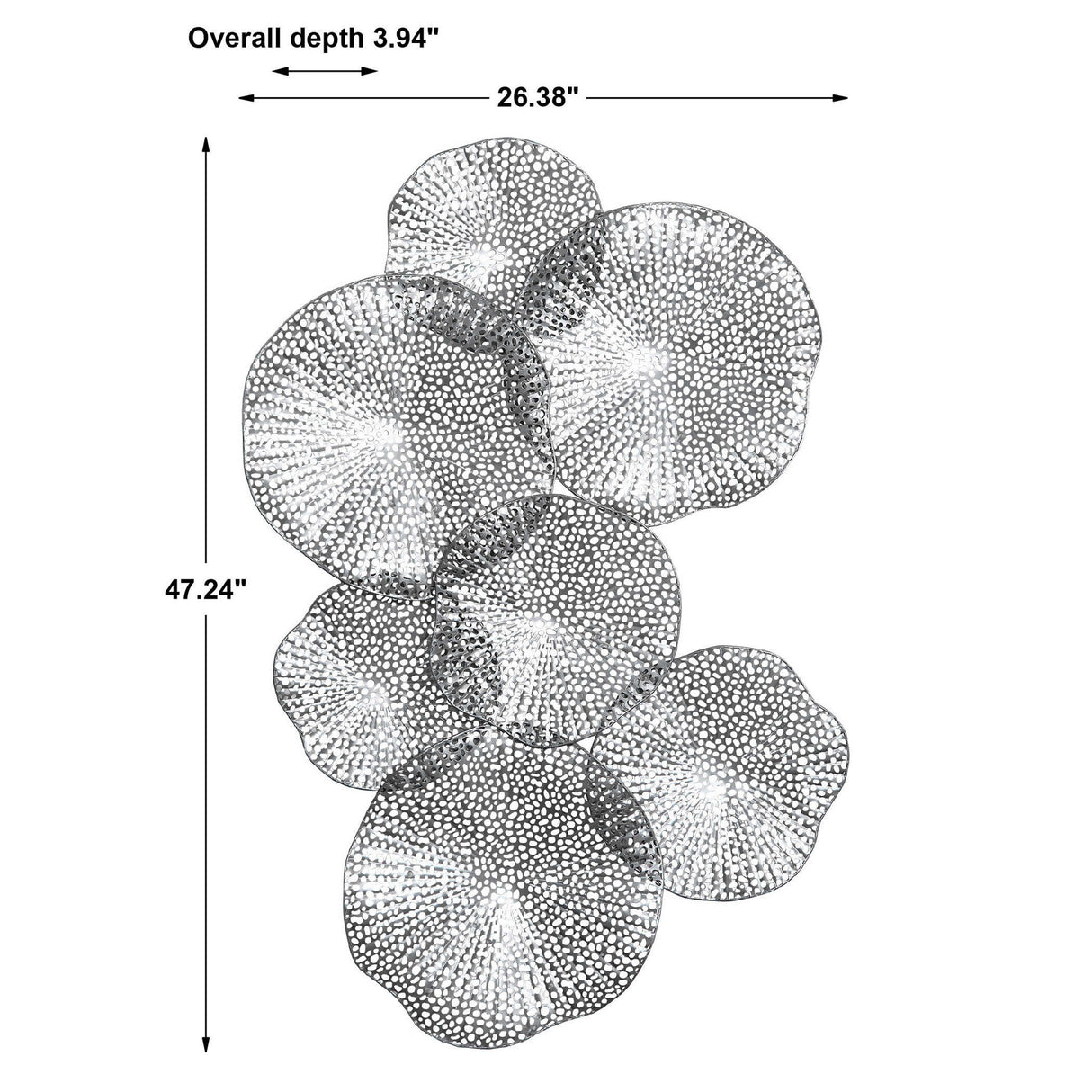 Ripley - Pewter Metal Wall Art - Pearl Silver