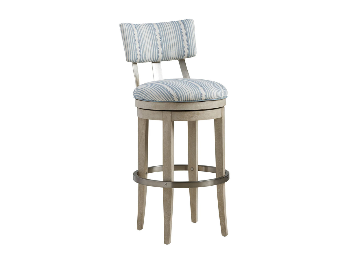 Malibu - Cliffside Swivel Upholstered Bar Stool - Light Blue