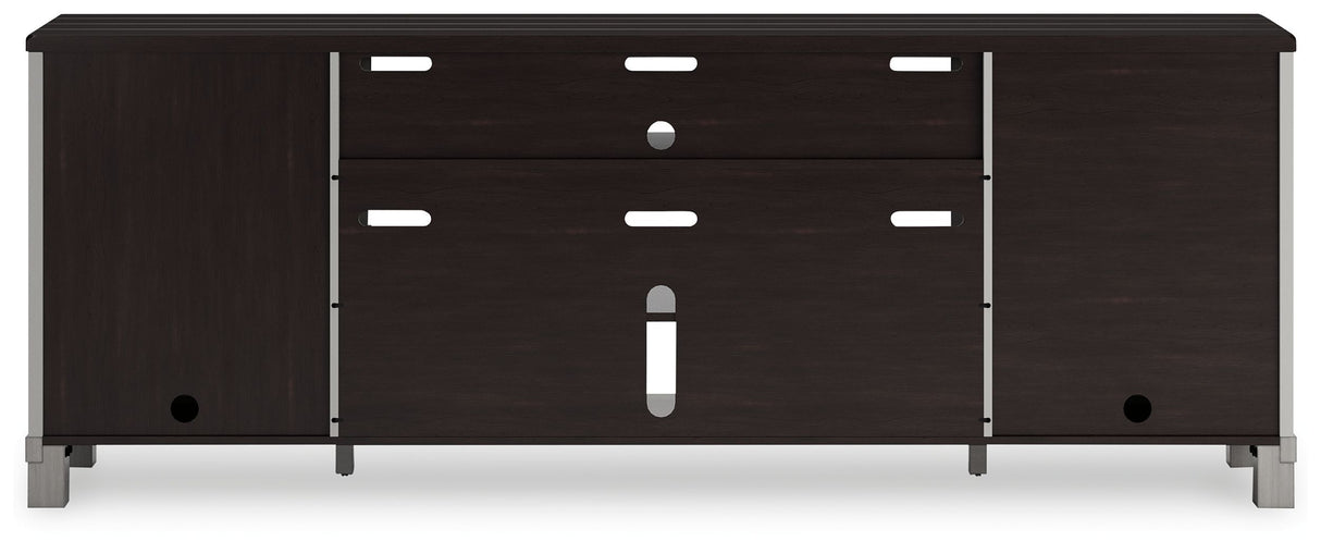 Darborn - XL TV Stand W/Fireplace Option - Gray / Brown