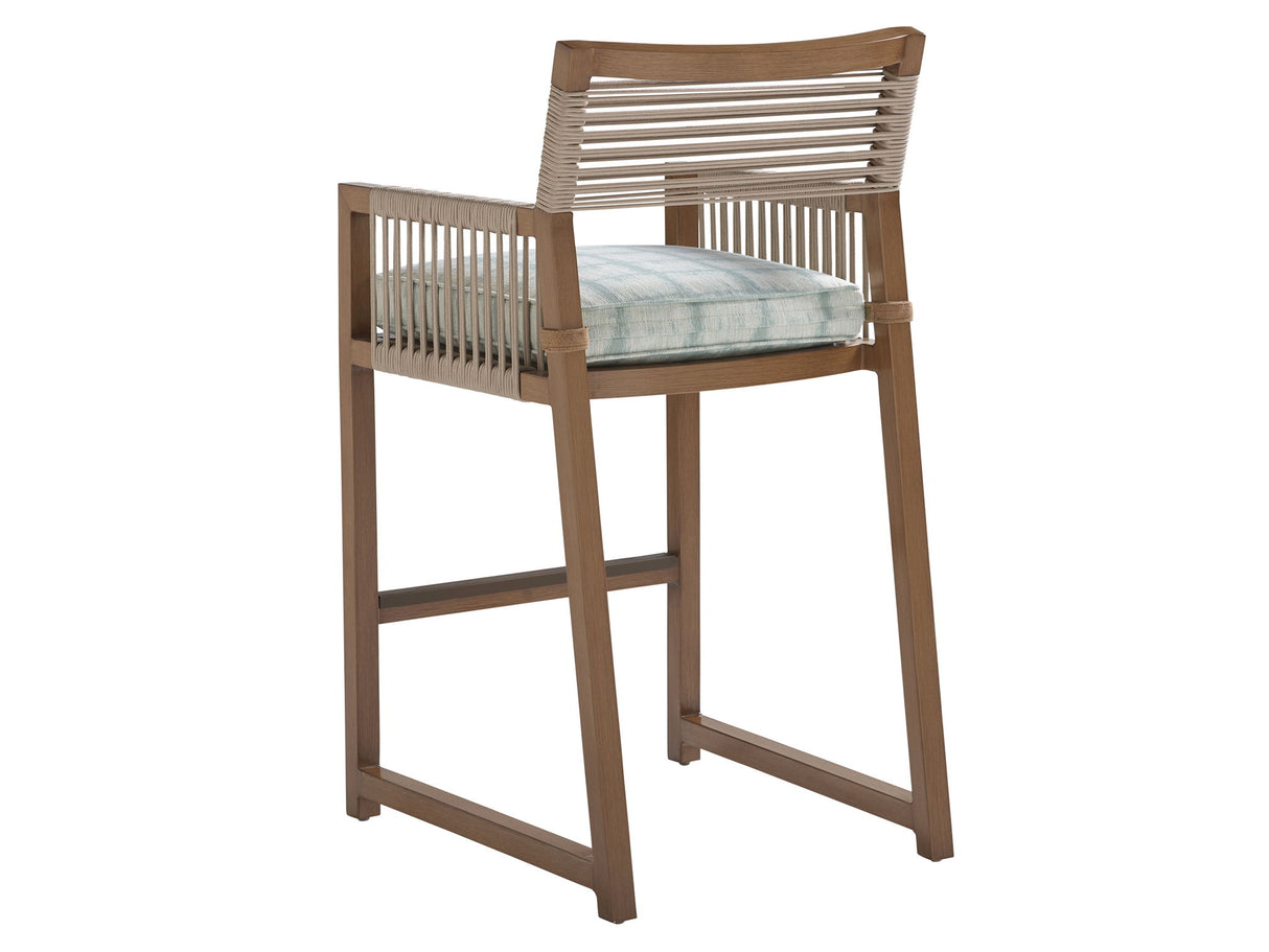 St Tropez - Bar Stool - Dark Brown / Light Blue