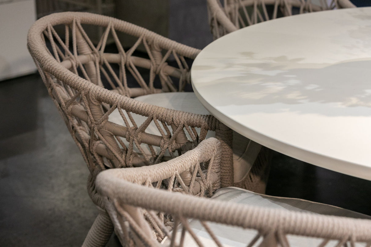 Dana - Rope Dining Chair, With Self Welt - Linen Canvas