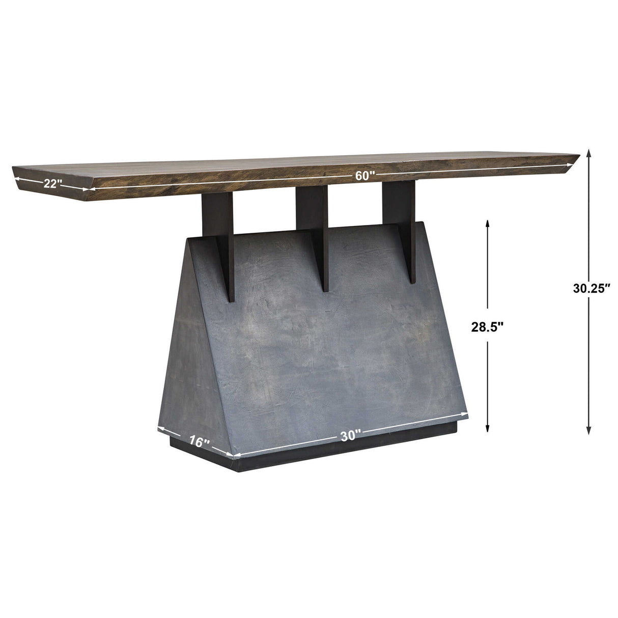 Vessel - Industrial Console Table - Brown, Dark & Gray, Dark