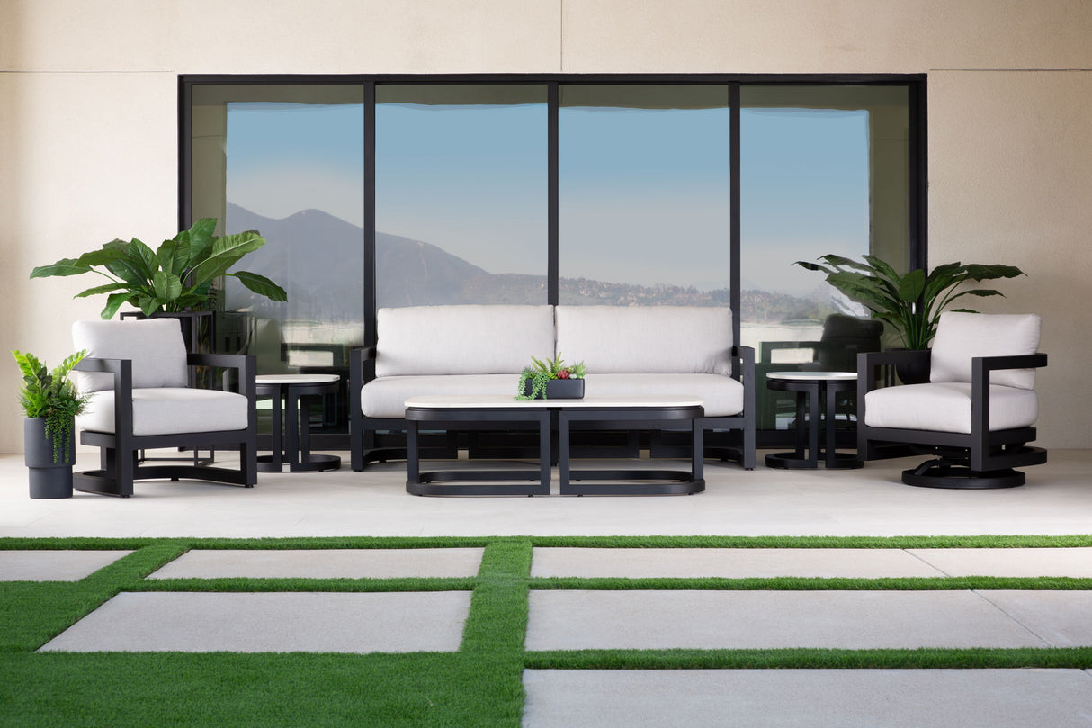 Malibu - Sofa - Black / White